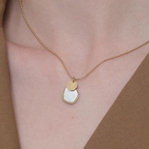 New 18K Gold Plated Shell Coin Necklace